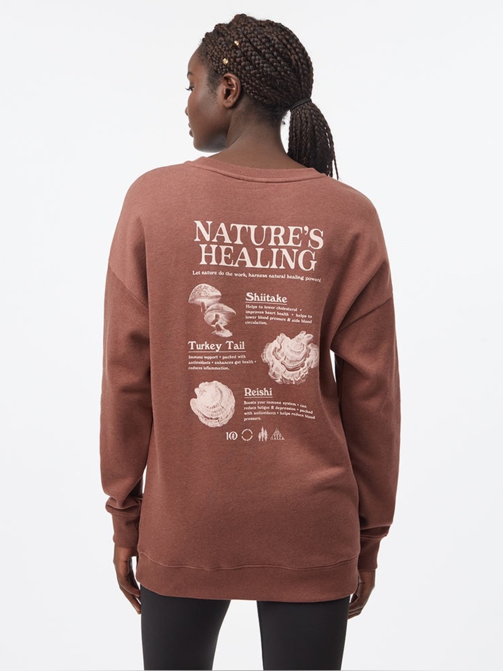 Tentree Nature's Healing Oversized Crew Eco-Friendly Graphic Crew-Neck sz sm